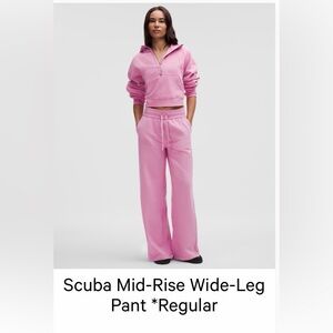lululemon athletica Pink Wide-Leg Scuba Sweatpants in pink frosting
